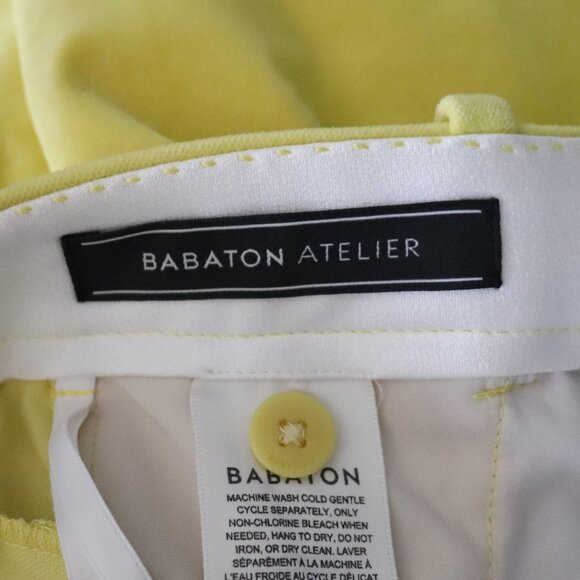 Babaton Aritzia Women's Sz 0 Yellow Atelier Straight Leg Casual Trouser Pants - Picture 11 of 13